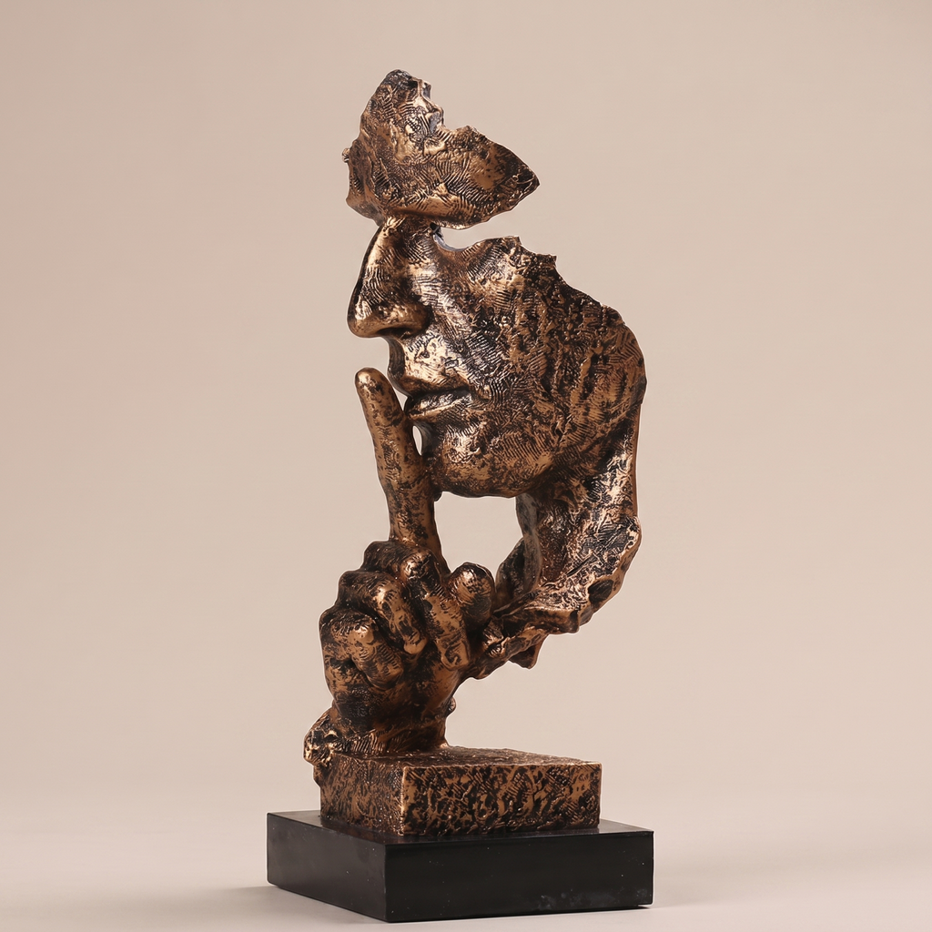 Abstract Face Silence Sculpture