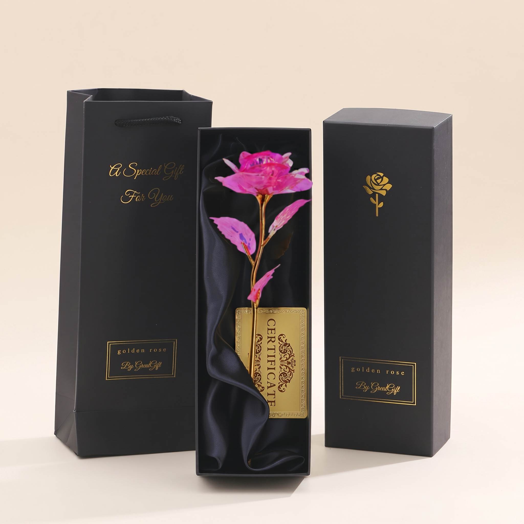 Artificial Foil Rose Flower with Luxury Packaging