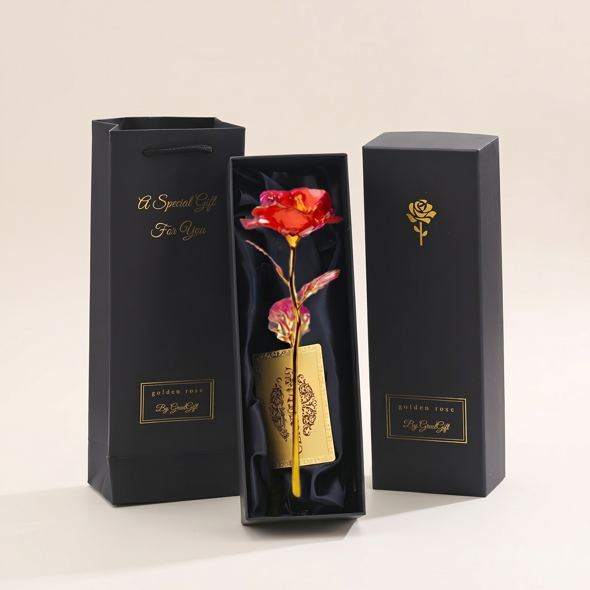 Artificial Foil Rose Flower with Luxury Packaging
