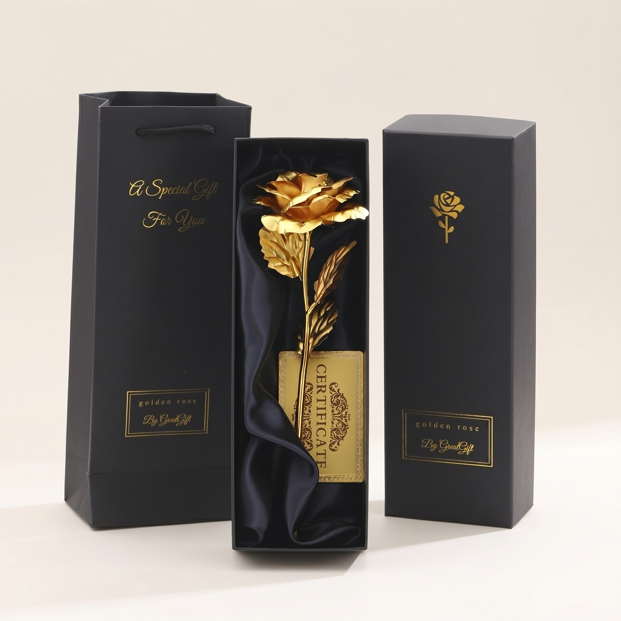 Artificial Foil Rose Flower with Luxury Packaging