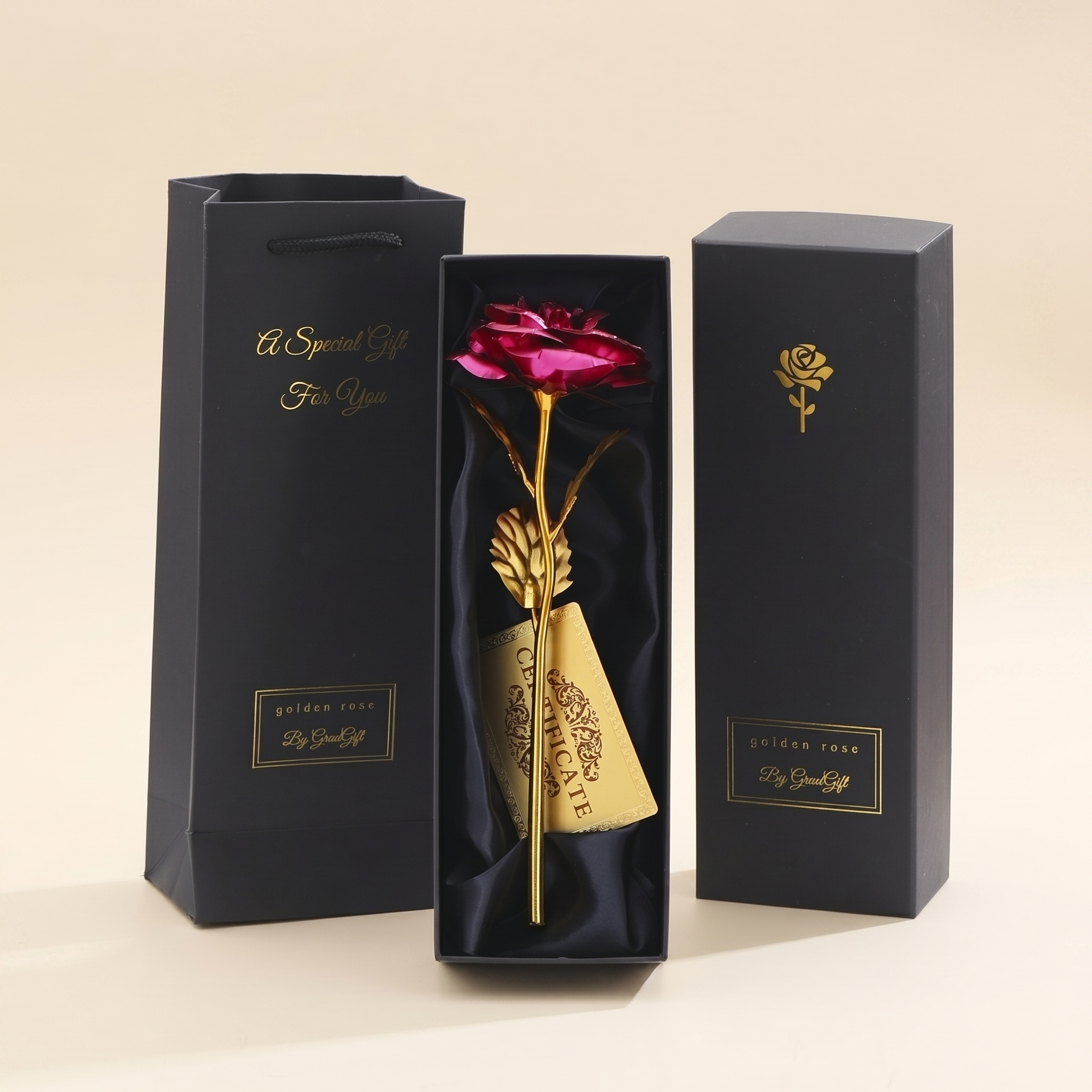 Artificial Foil Rose Flower with Luxury Packaging