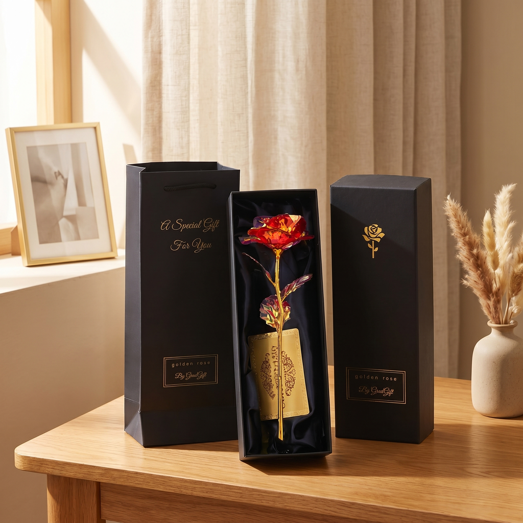 Artificial Foil Rose Flower with Luxury Packaging