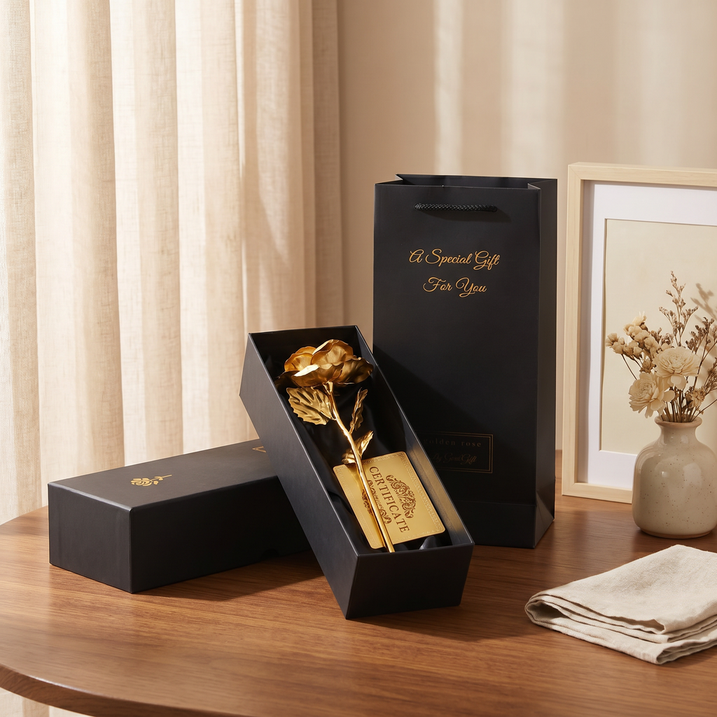 Artificial Foil Rose Flower with Luxury Packaging