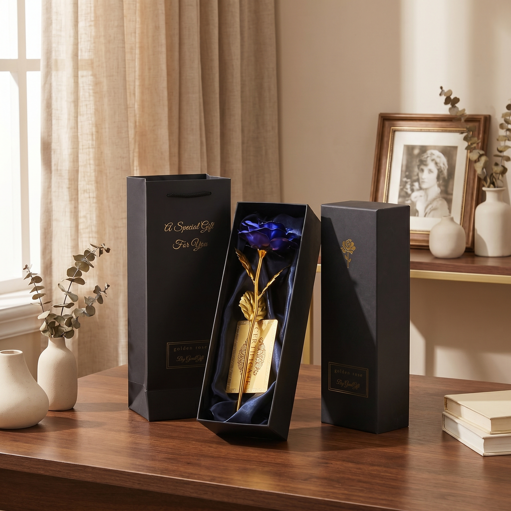 Artificial Foil Rose Flower with Luxury Packaging