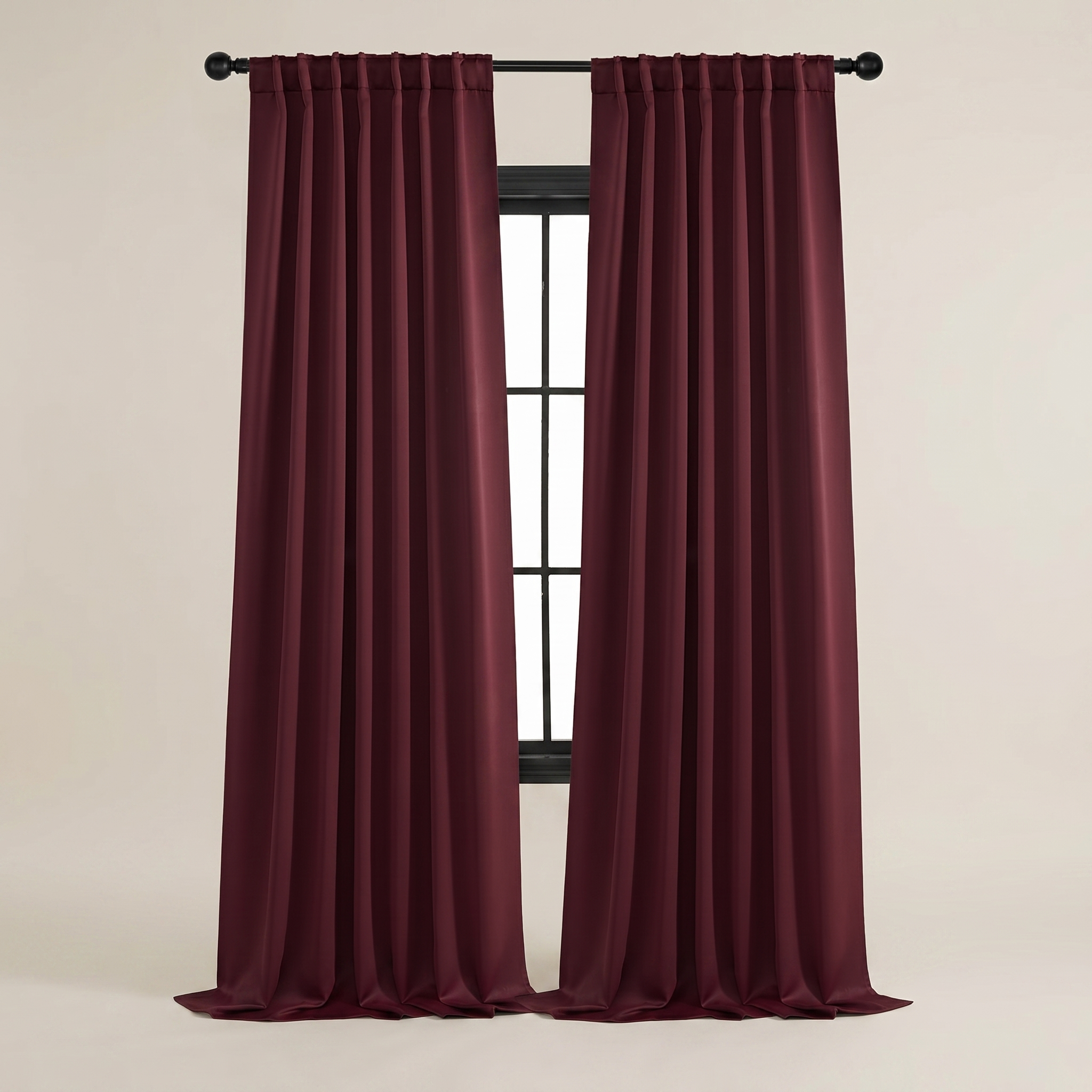 Solid Color Window Curtains