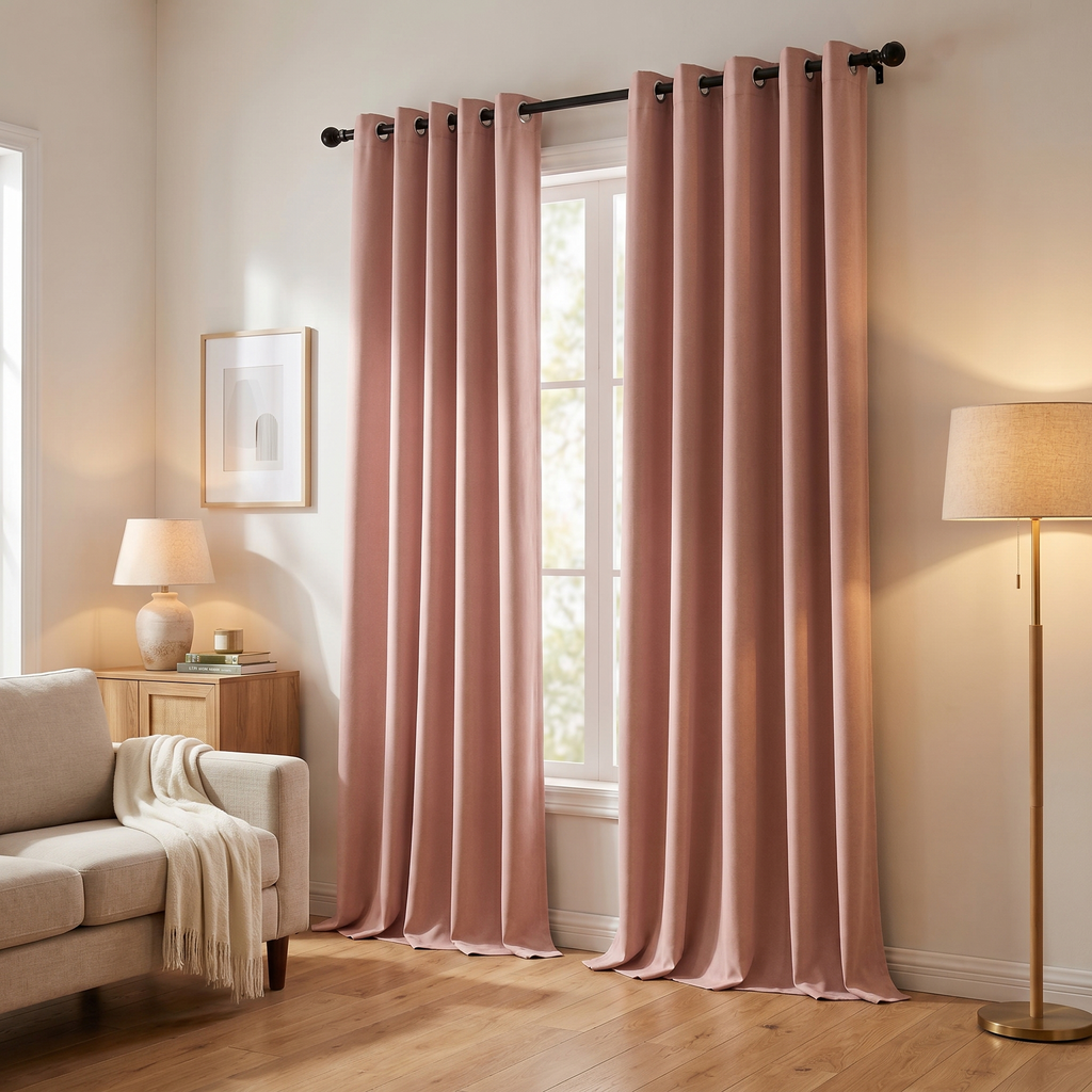 Solid Color Window Curtains