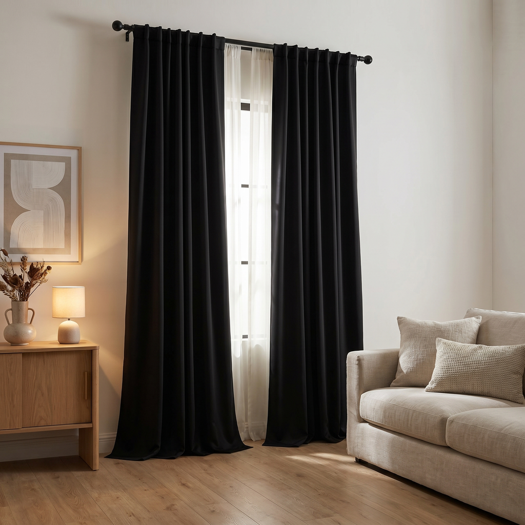Solid Color Window Curtains