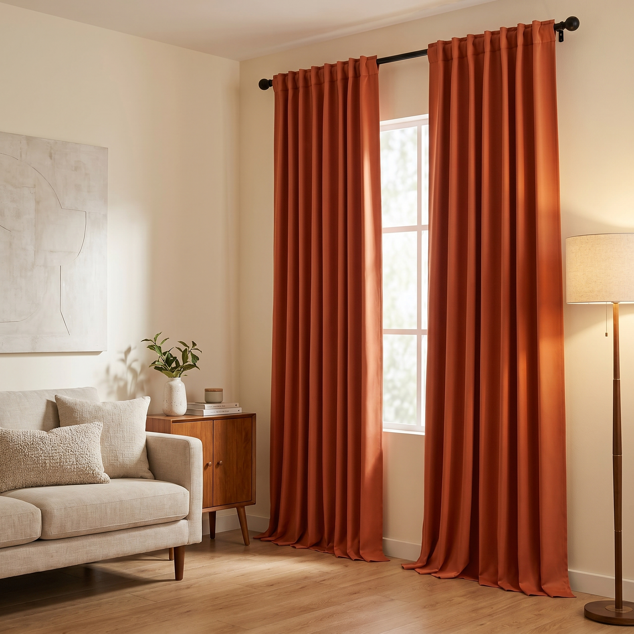 Solid Color Window Curtains