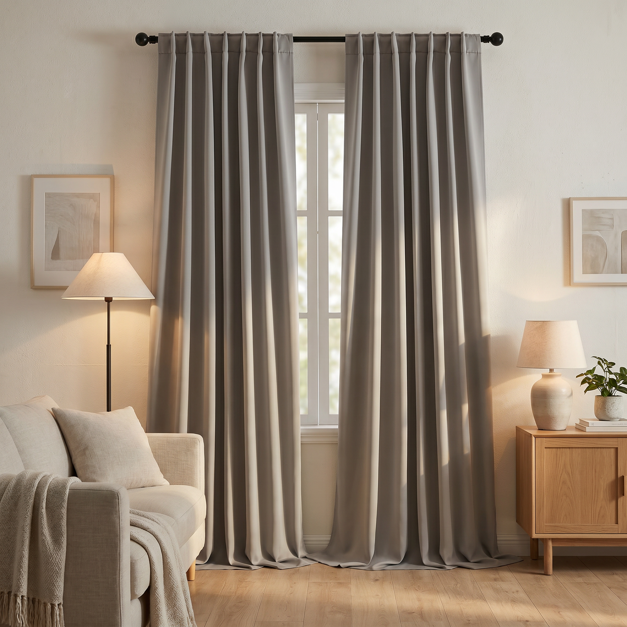 Solid Color Window Curtains
