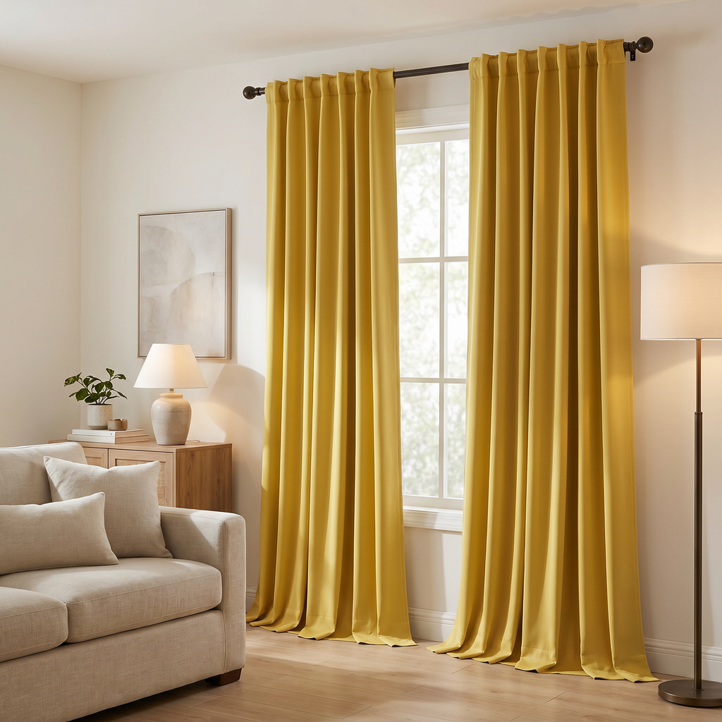Solid Color Window Curtains