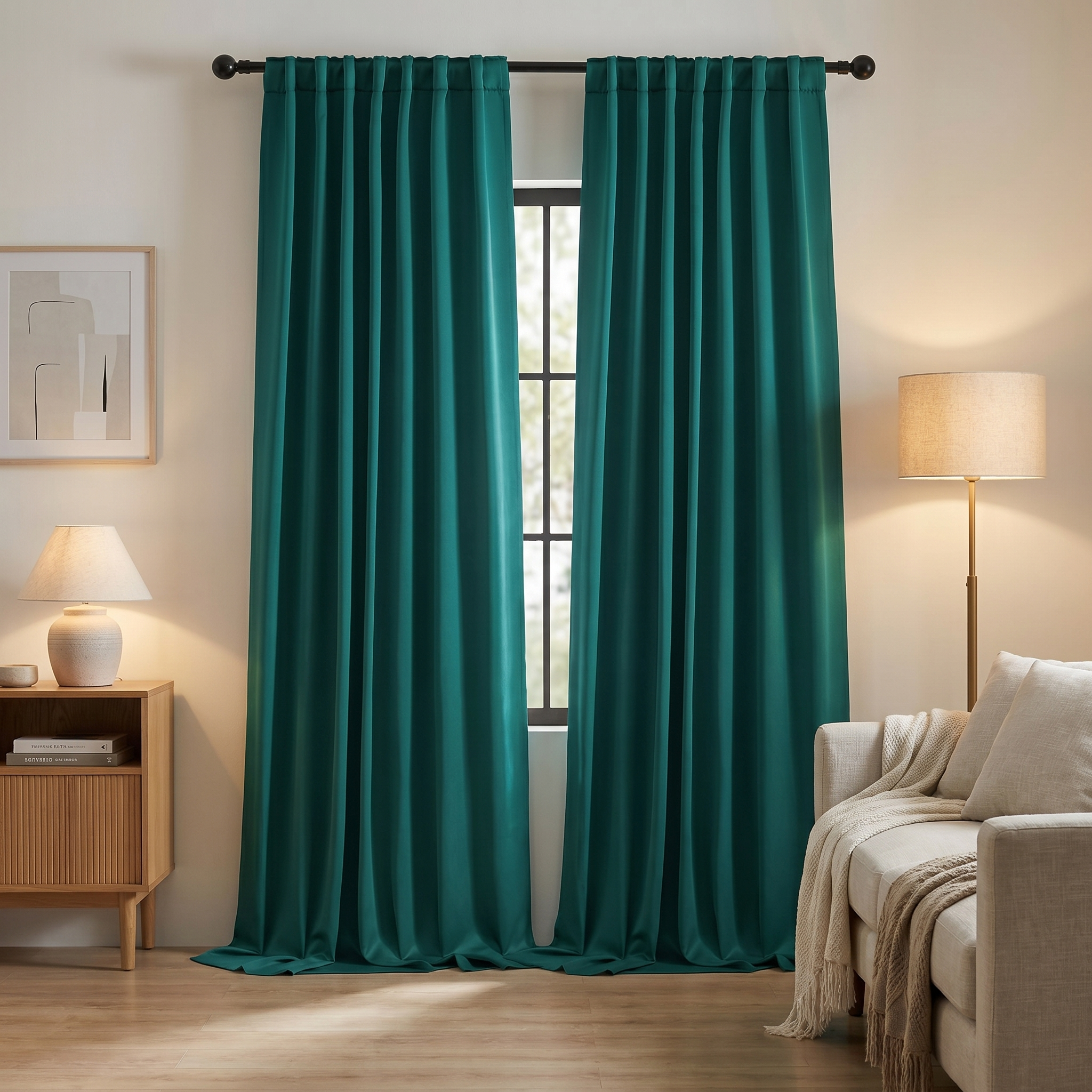 Solid Color Window Curtains