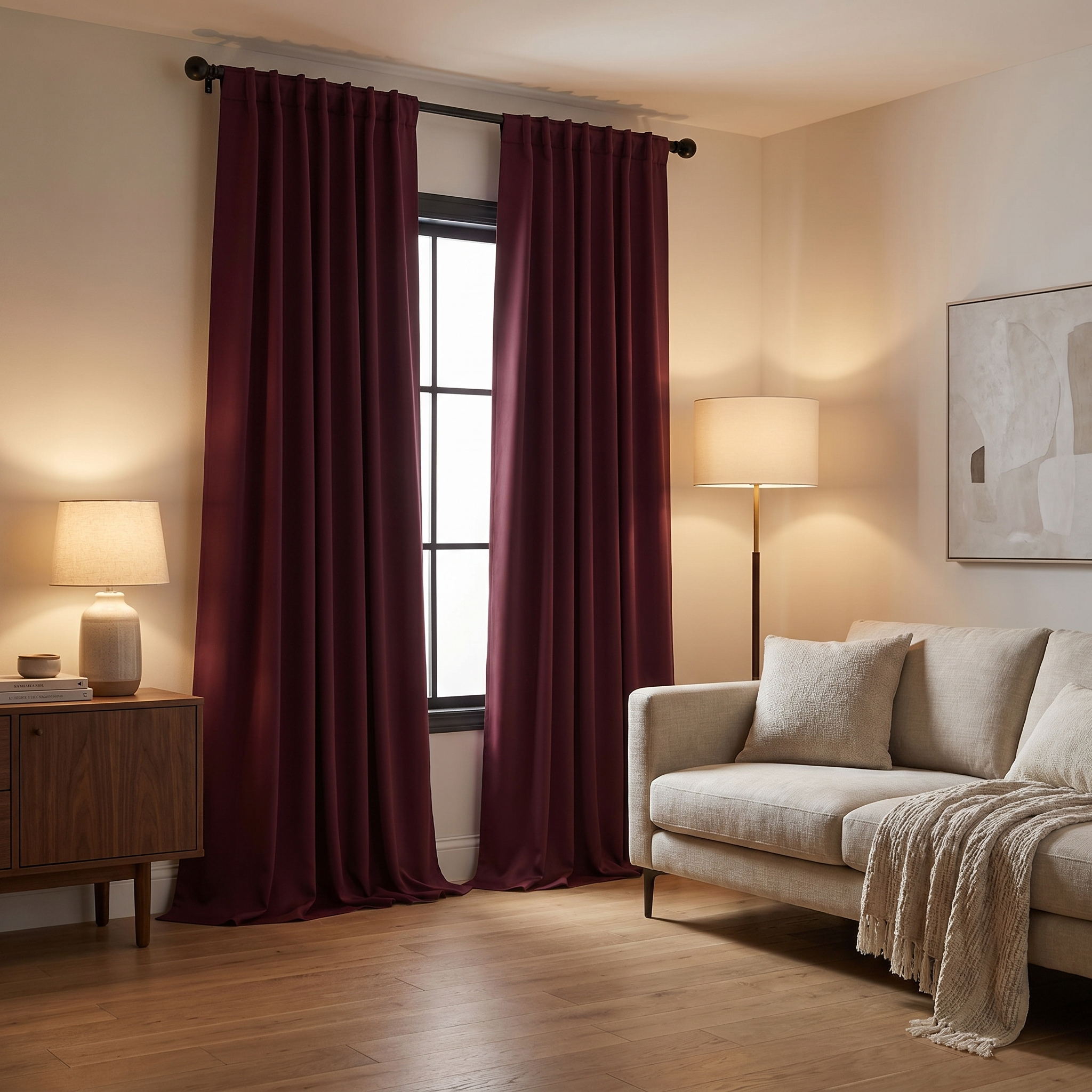 Solid Color Window Curtains