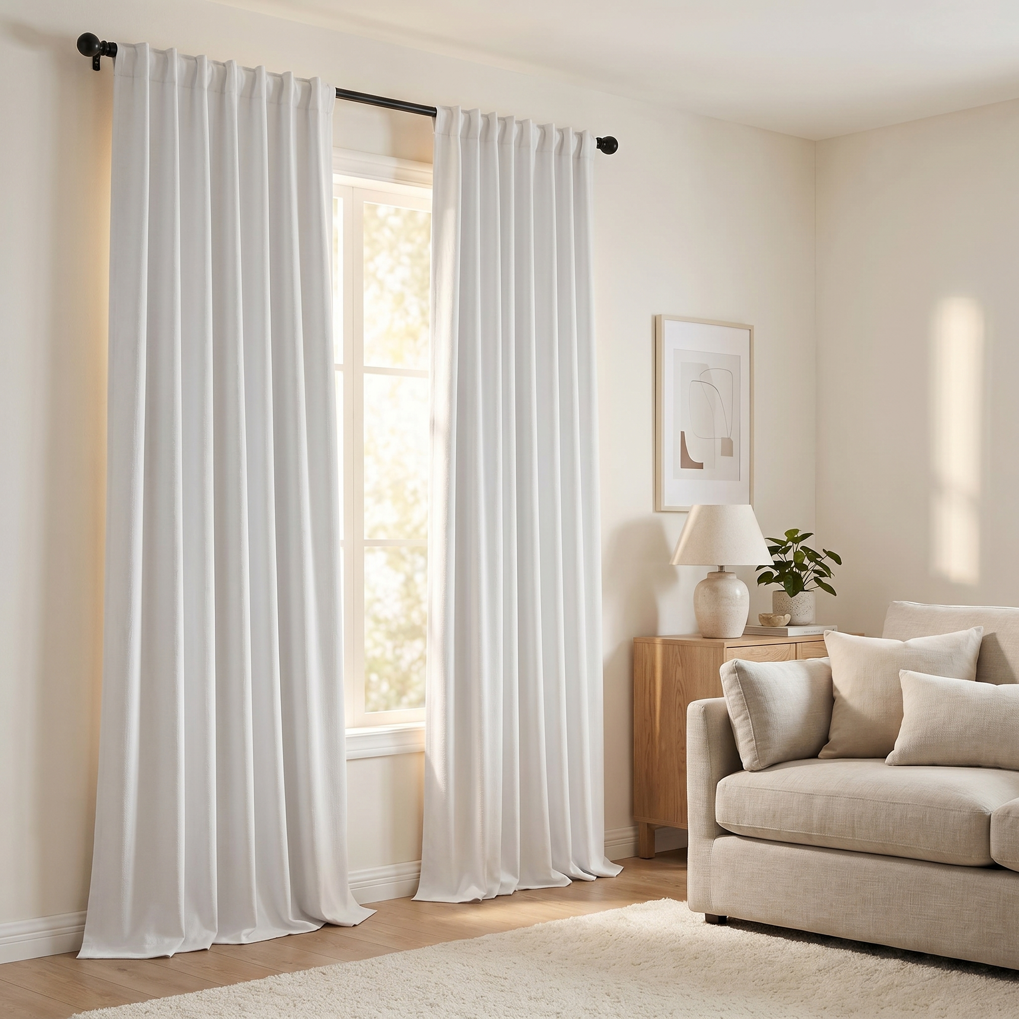 Solid Color Window Curtains