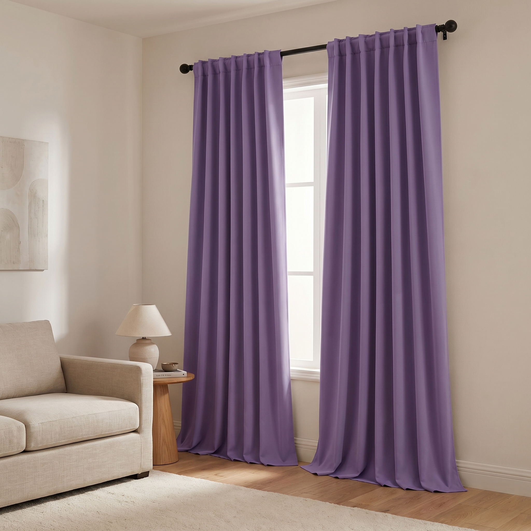 Solid Color Window Curtains
