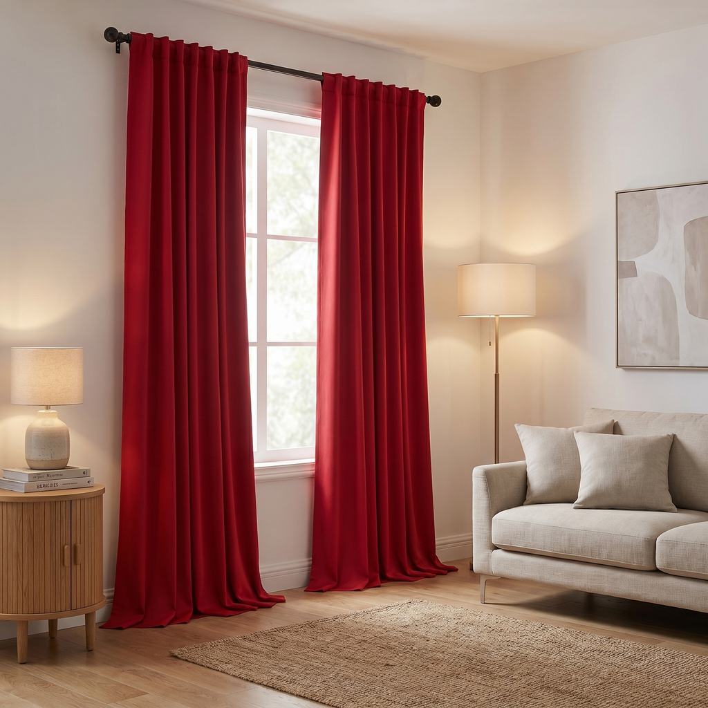 Solid Color Window Curtains