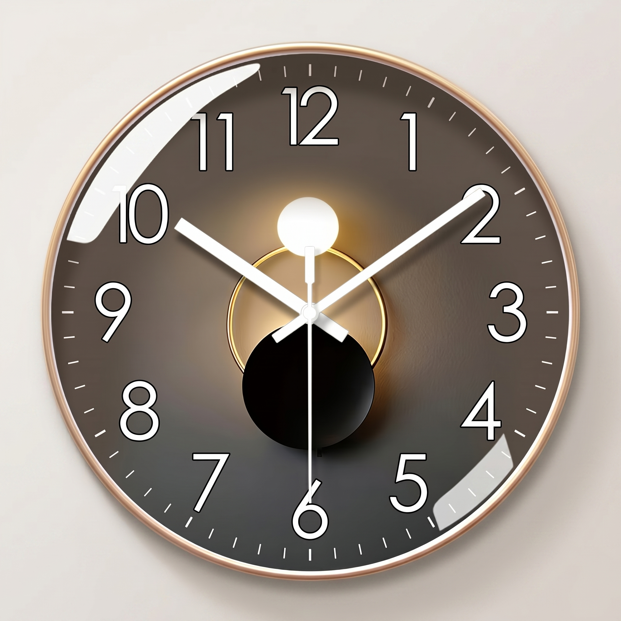 Modern Silent Wall Clock with LED Accent