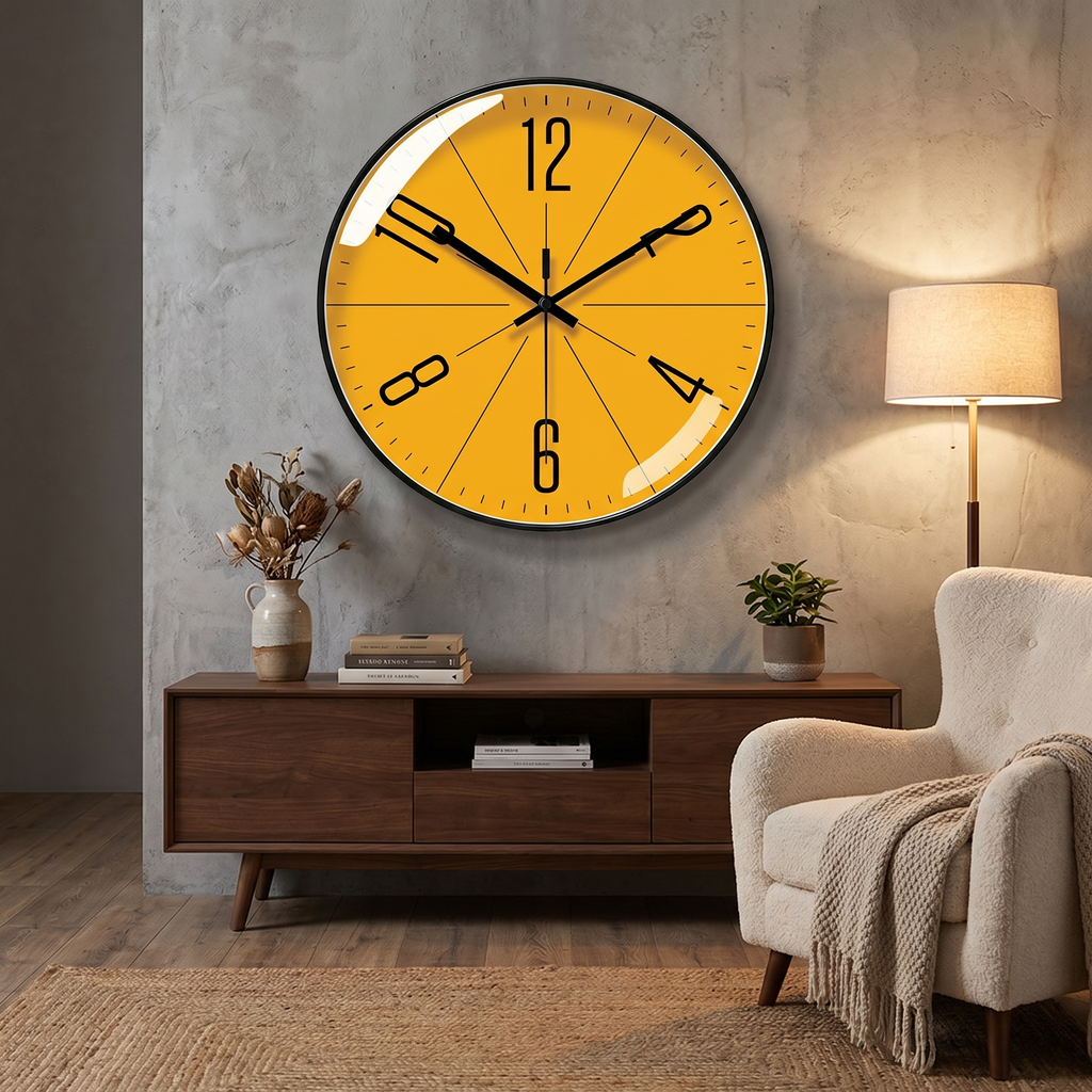 Modern Yellow Wall Clock