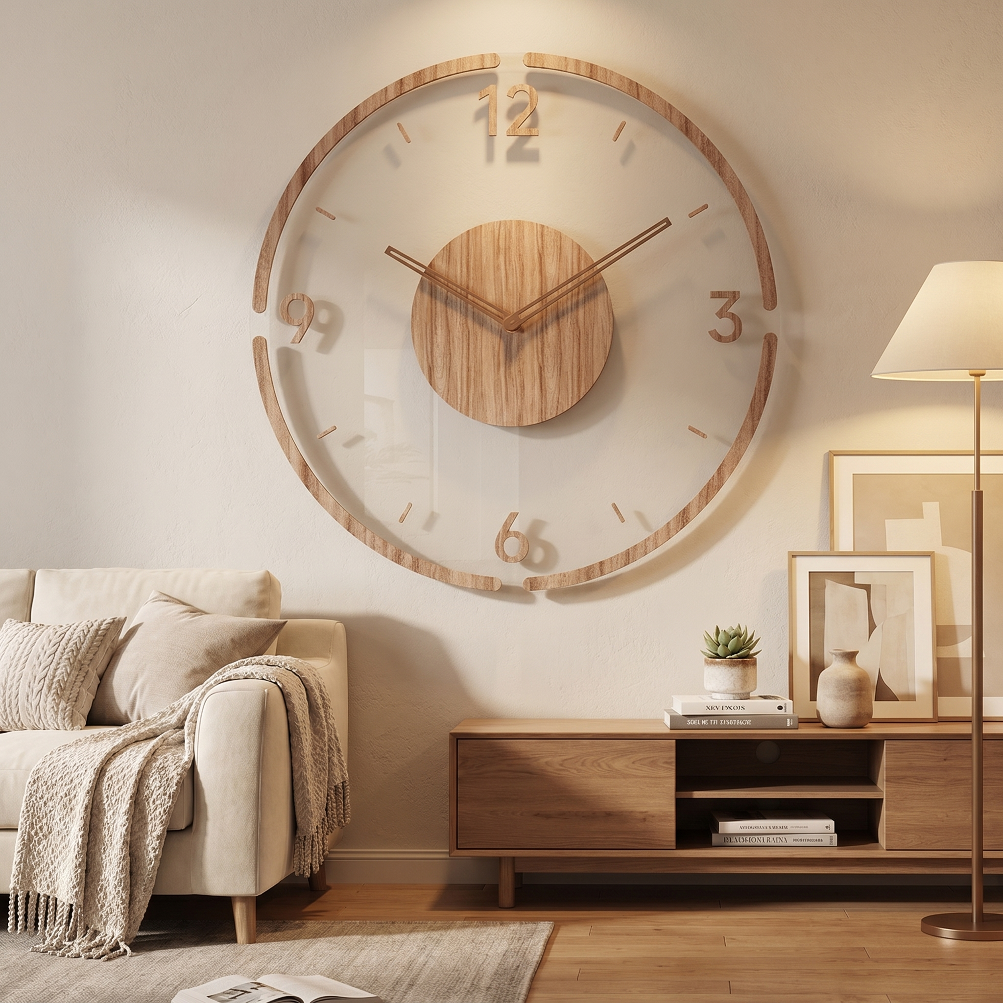 Modern Wooden Acrylic Wall Clock
