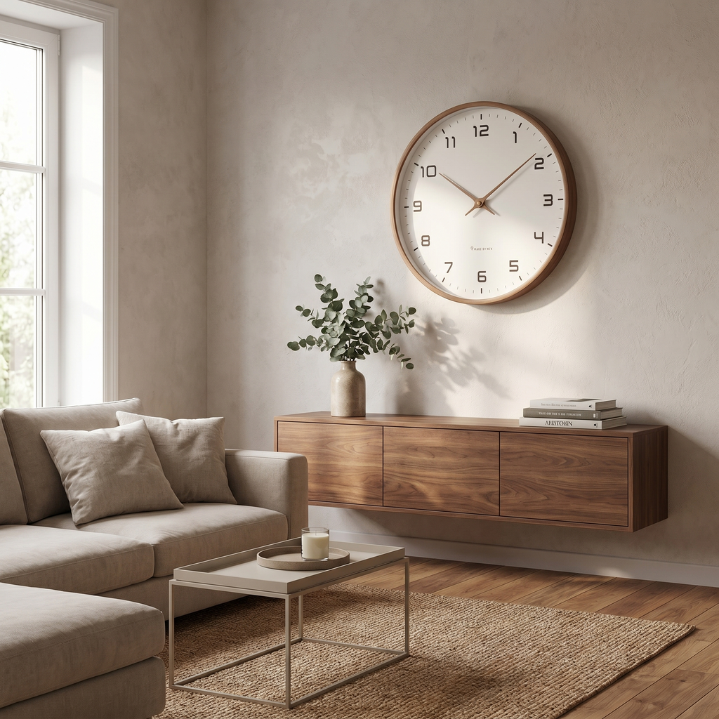 Minimalist Wooden Wall Clock