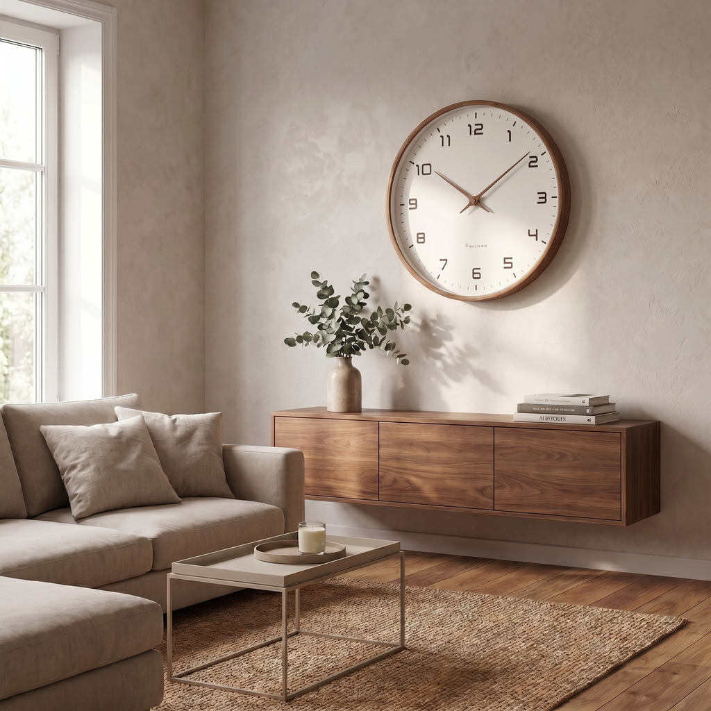 Minimalist Wooden Wall Clock