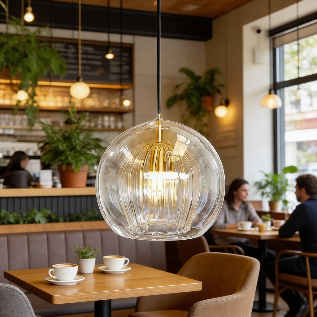 Modern Glass Pendant Light 25cm