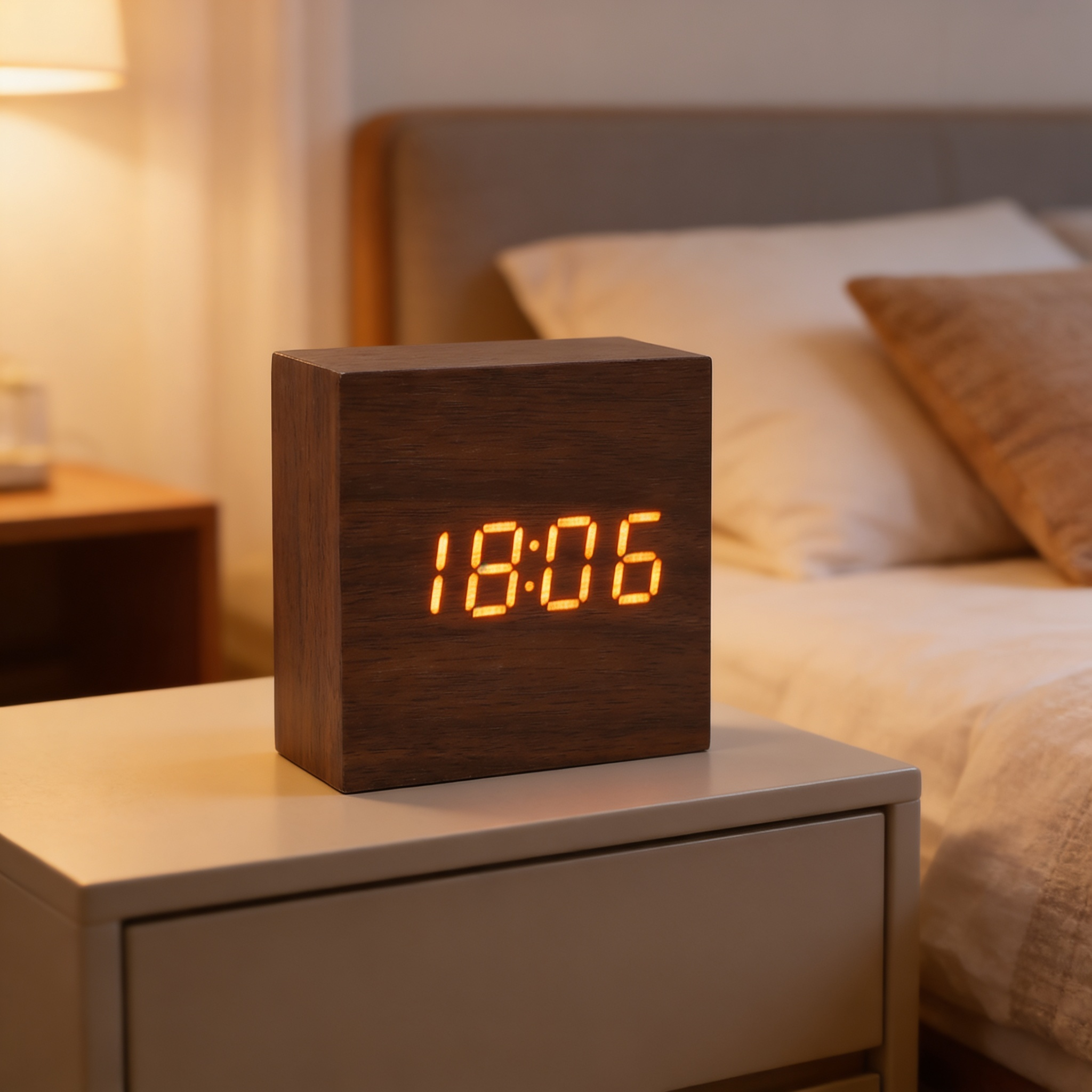 LED Wooden Digital Alarm Clock