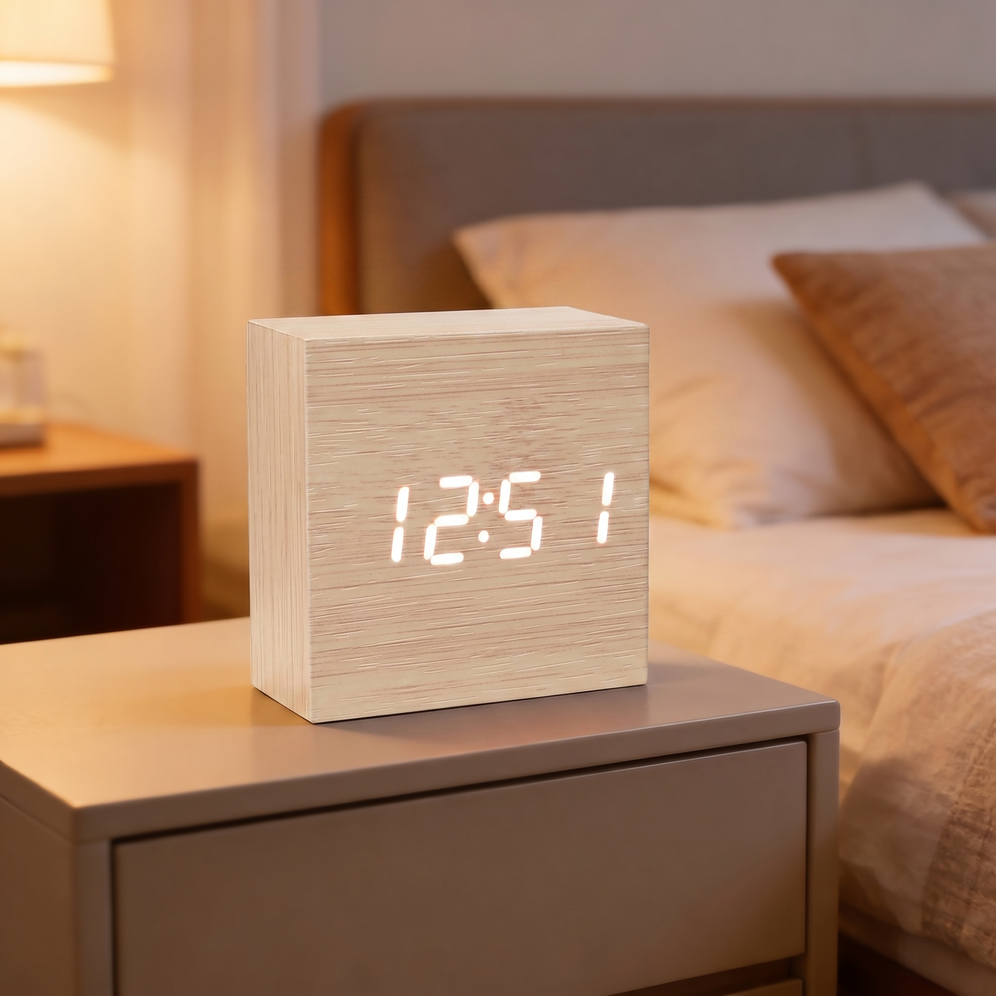 LED Wooden Digital Alarm Clock