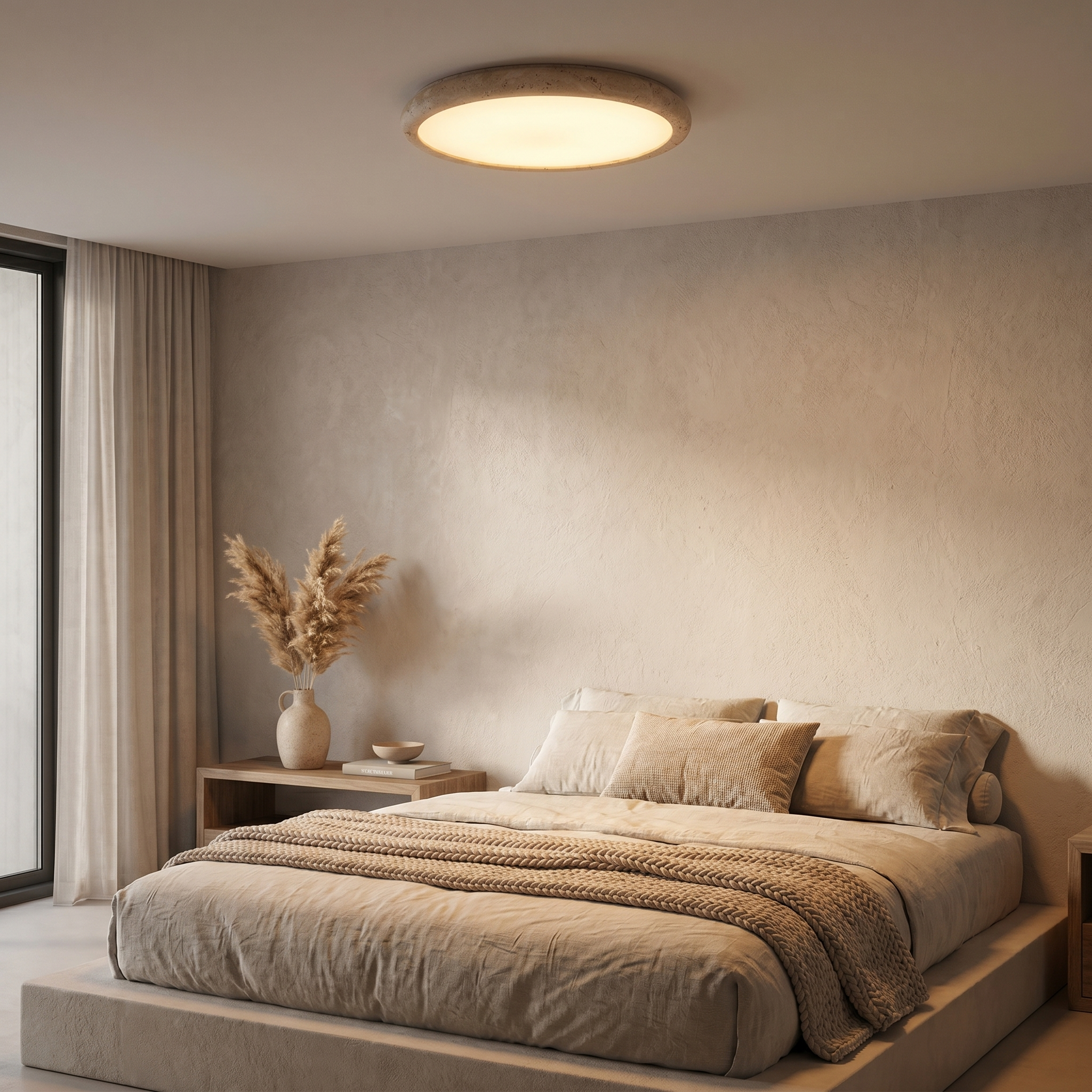 Wabi-Sabi Travertine LED Ceiling Light