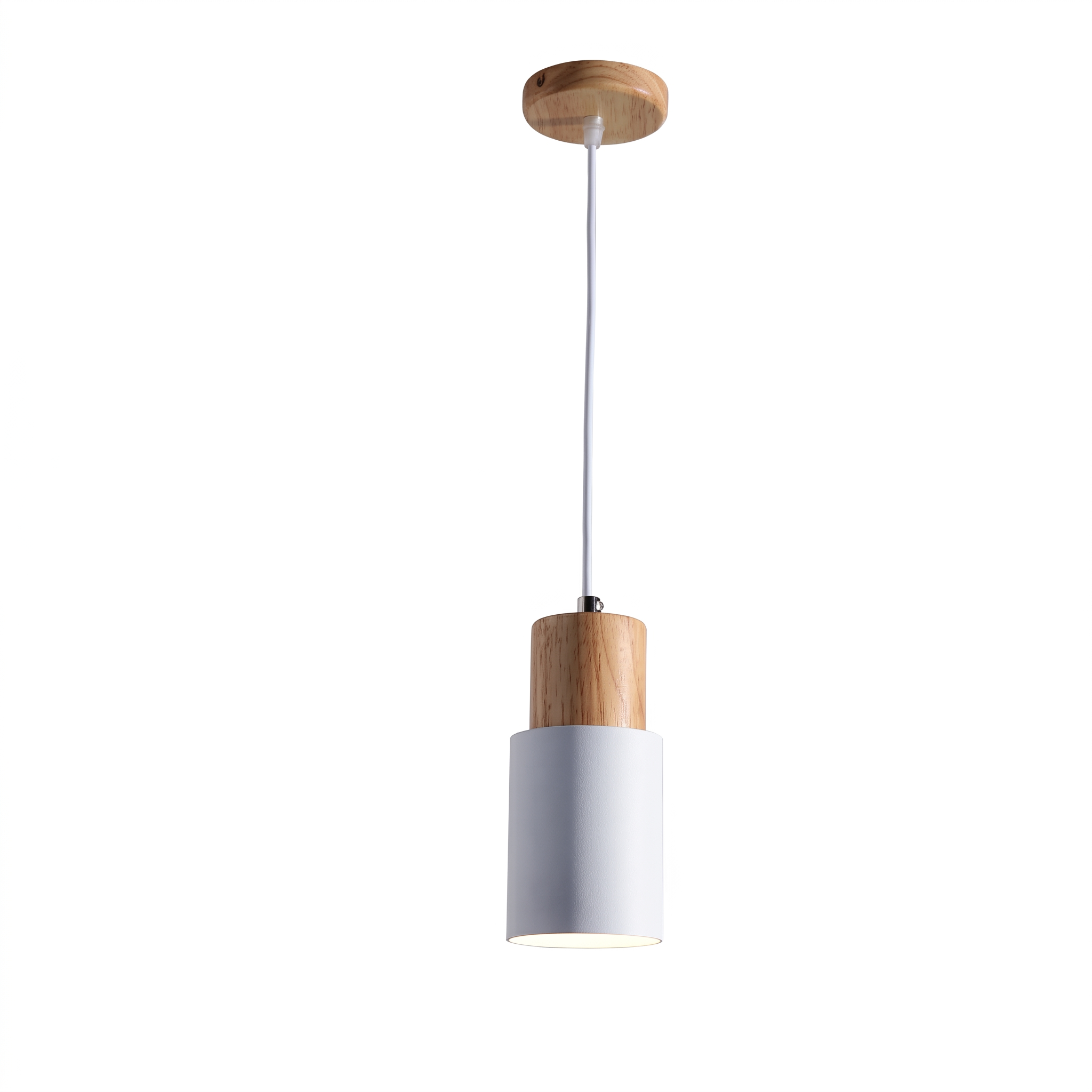 Nordic Wood Cylinder Pendant Light