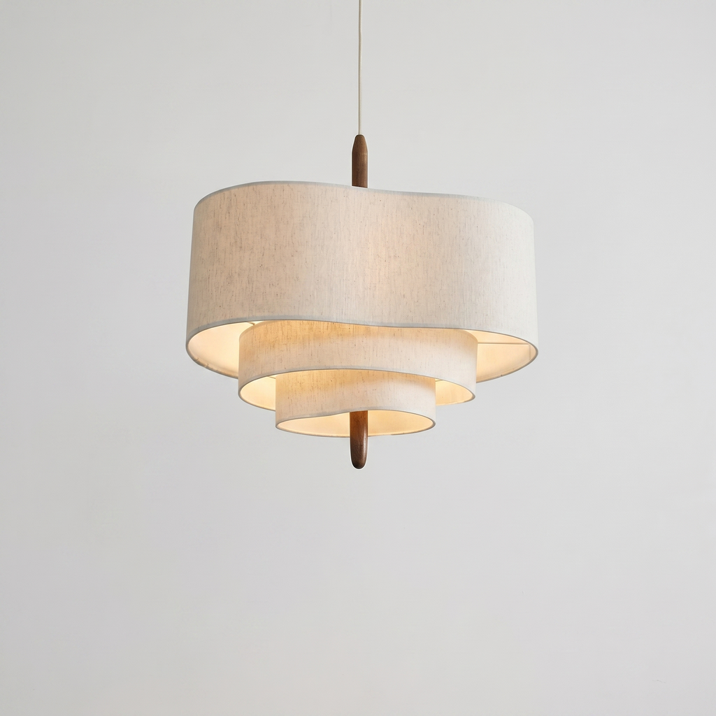 French Cream Fabric Pendant Light