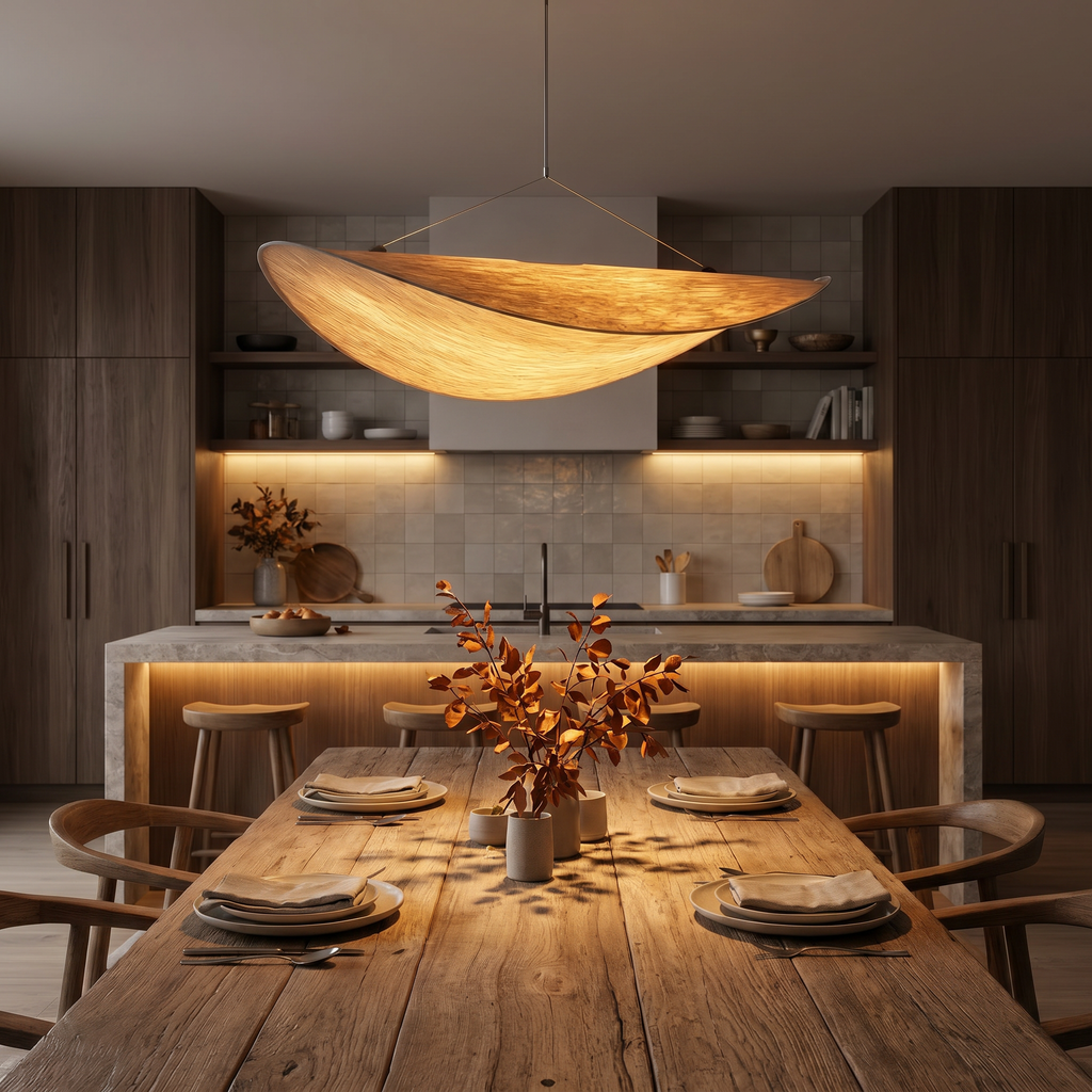 Japanese Wabi-Sabi Silk Pendant Light