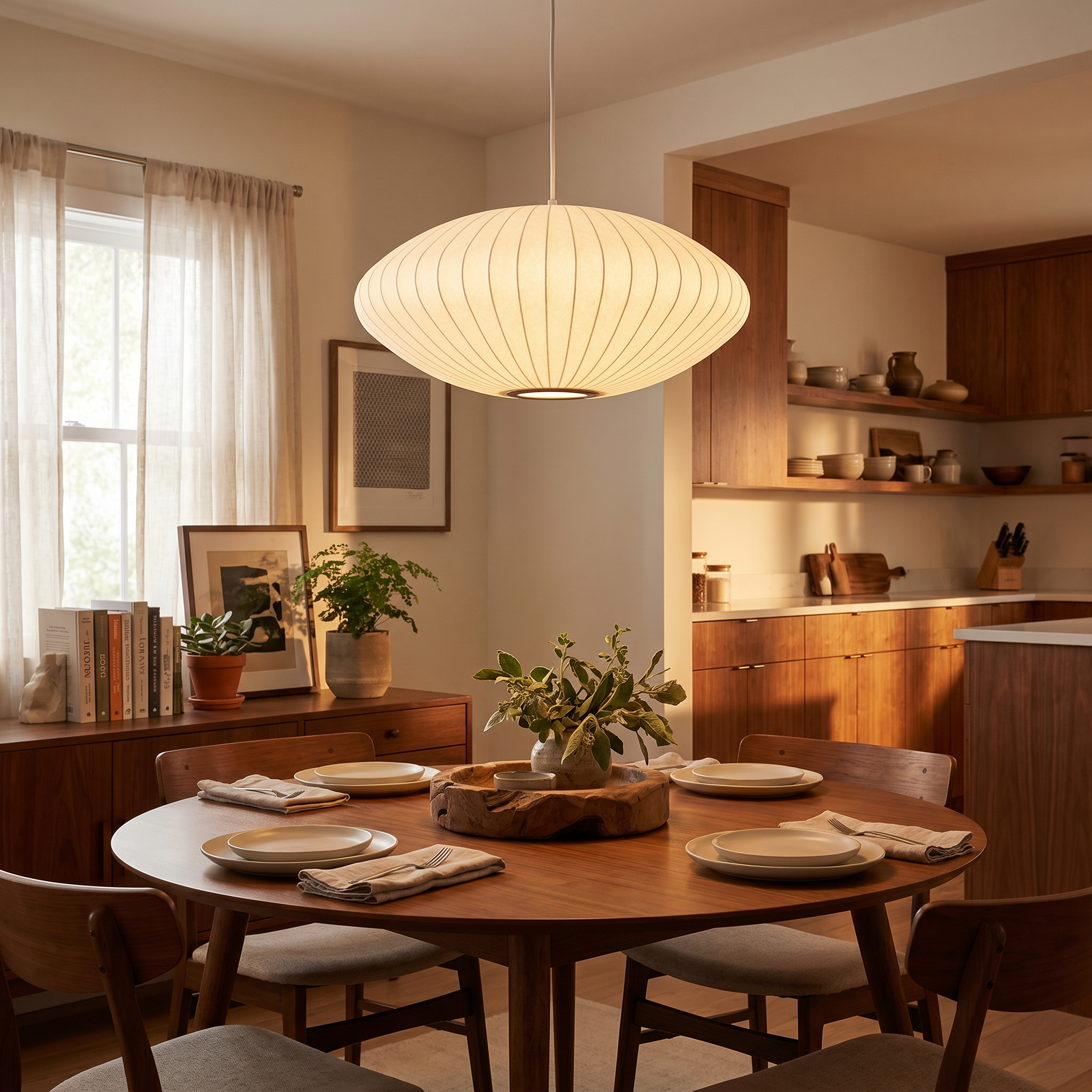 Nordic Wabi-Sabi Silk Pendant Light