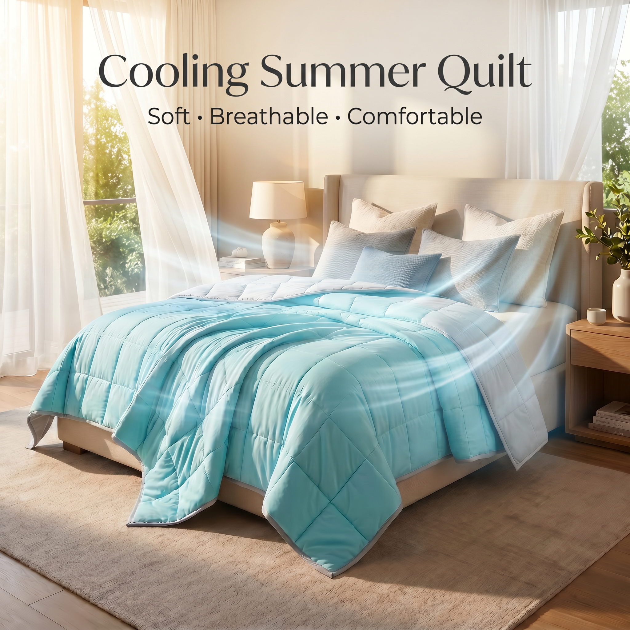 Reversible Ice Silk Comforter - cooling blanket