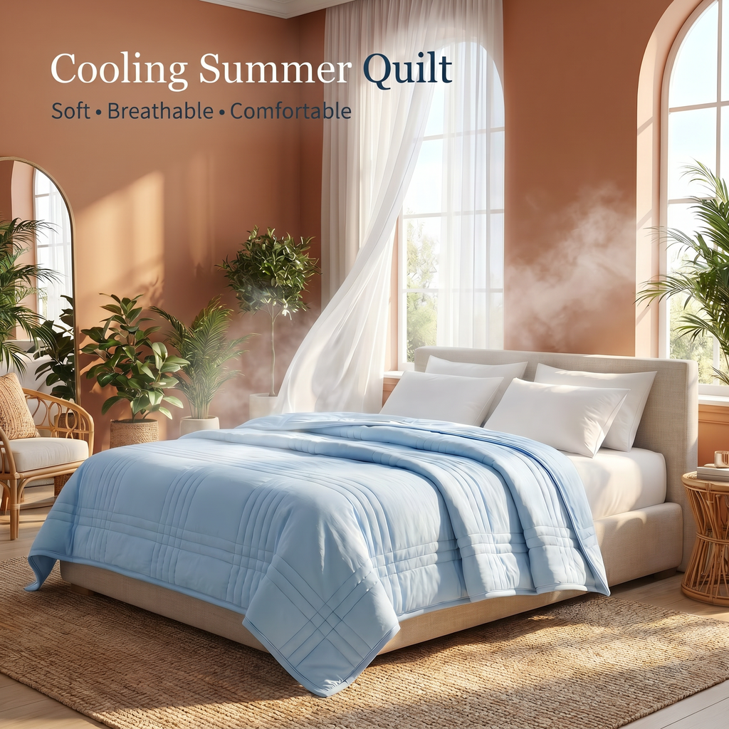 Lightweight Cotton Summer Comforter - cooling blanket