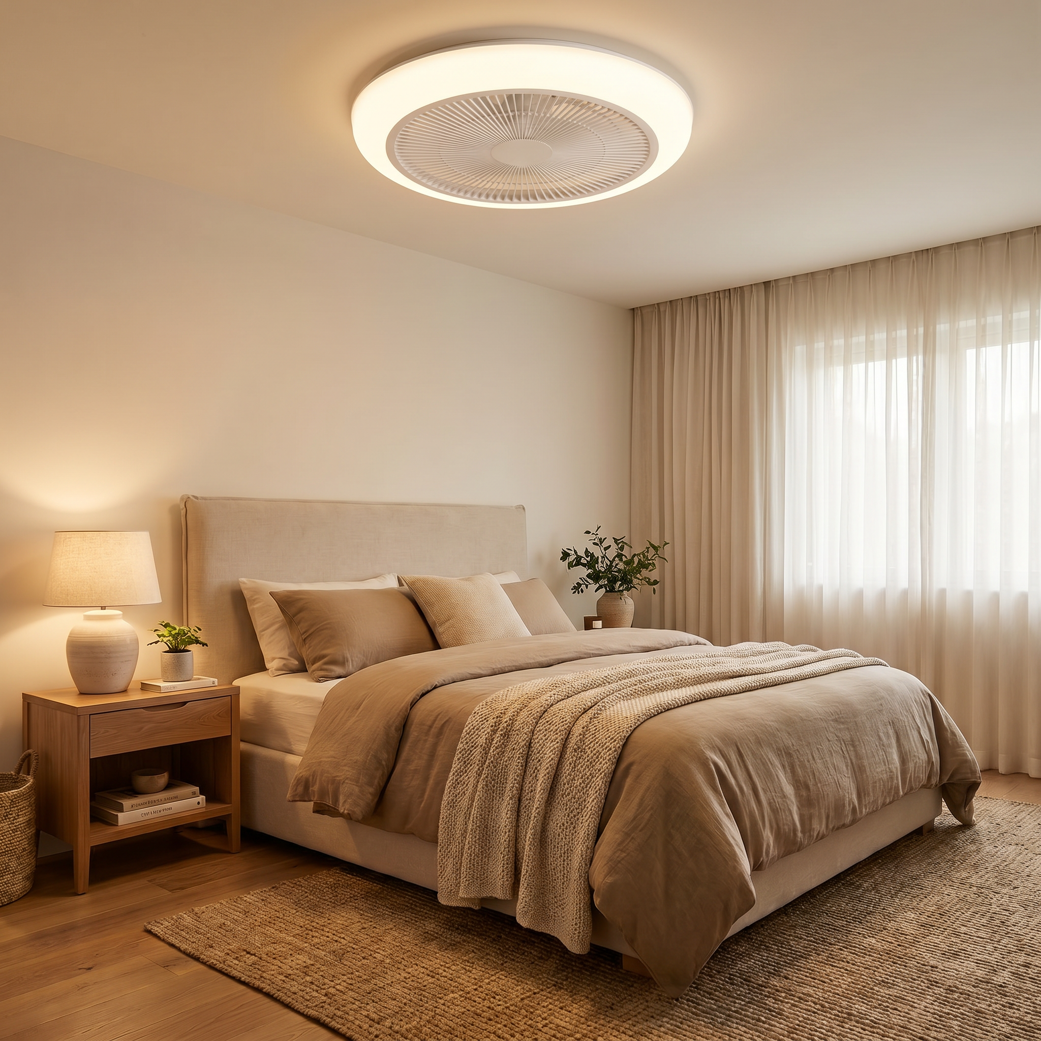Nordic Flush Mount Ceiling Fan Light