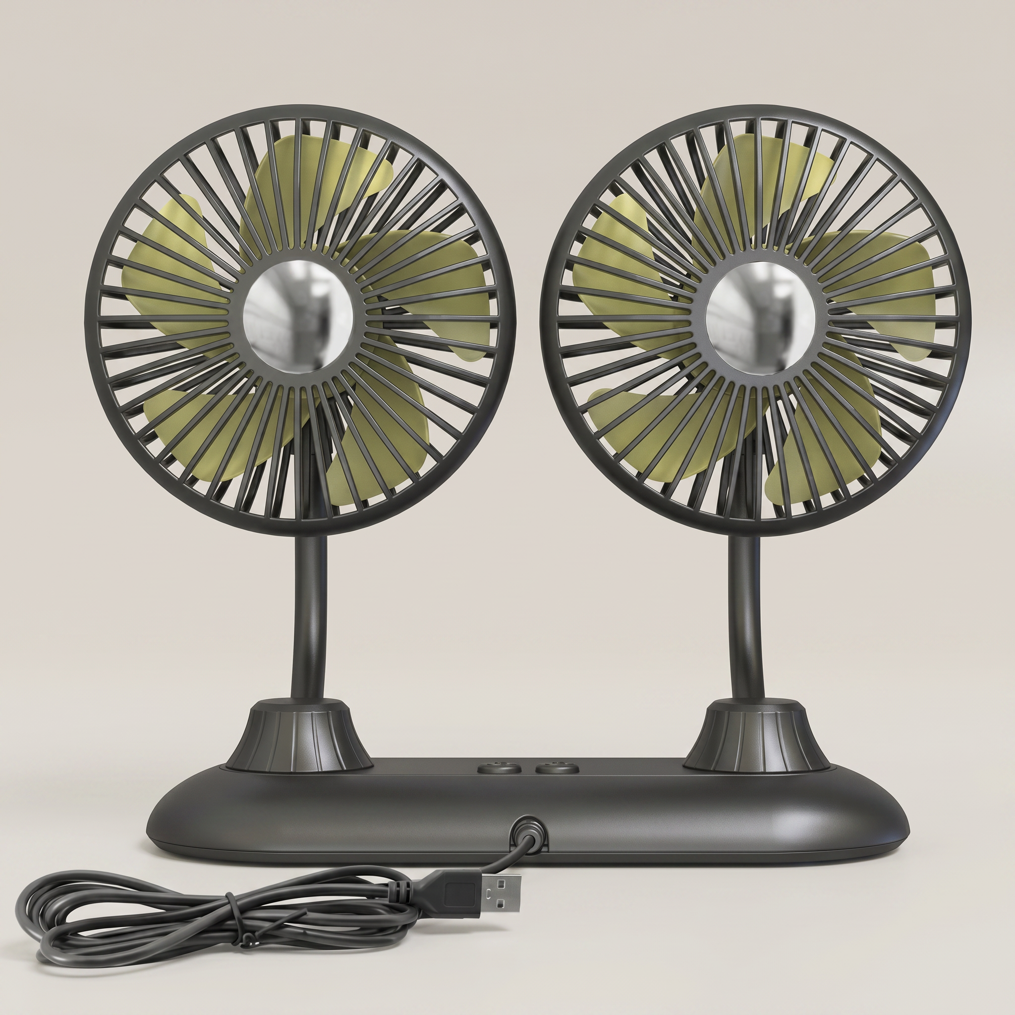 Dual Head USB Car Fan