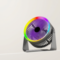 USB Rechargeable Clip-On Desk Fan with LED Light