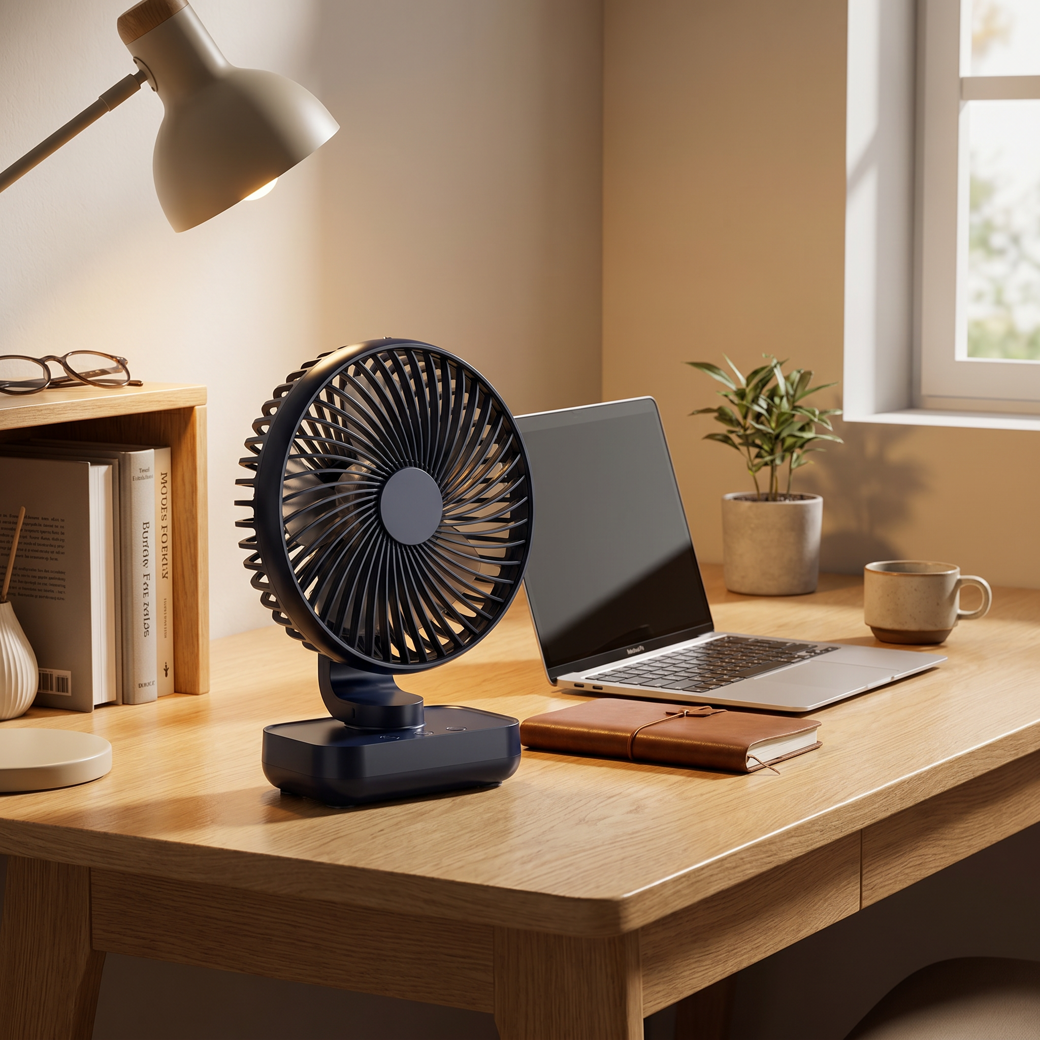 USB Rechargeable Oscillating Desk Fan
