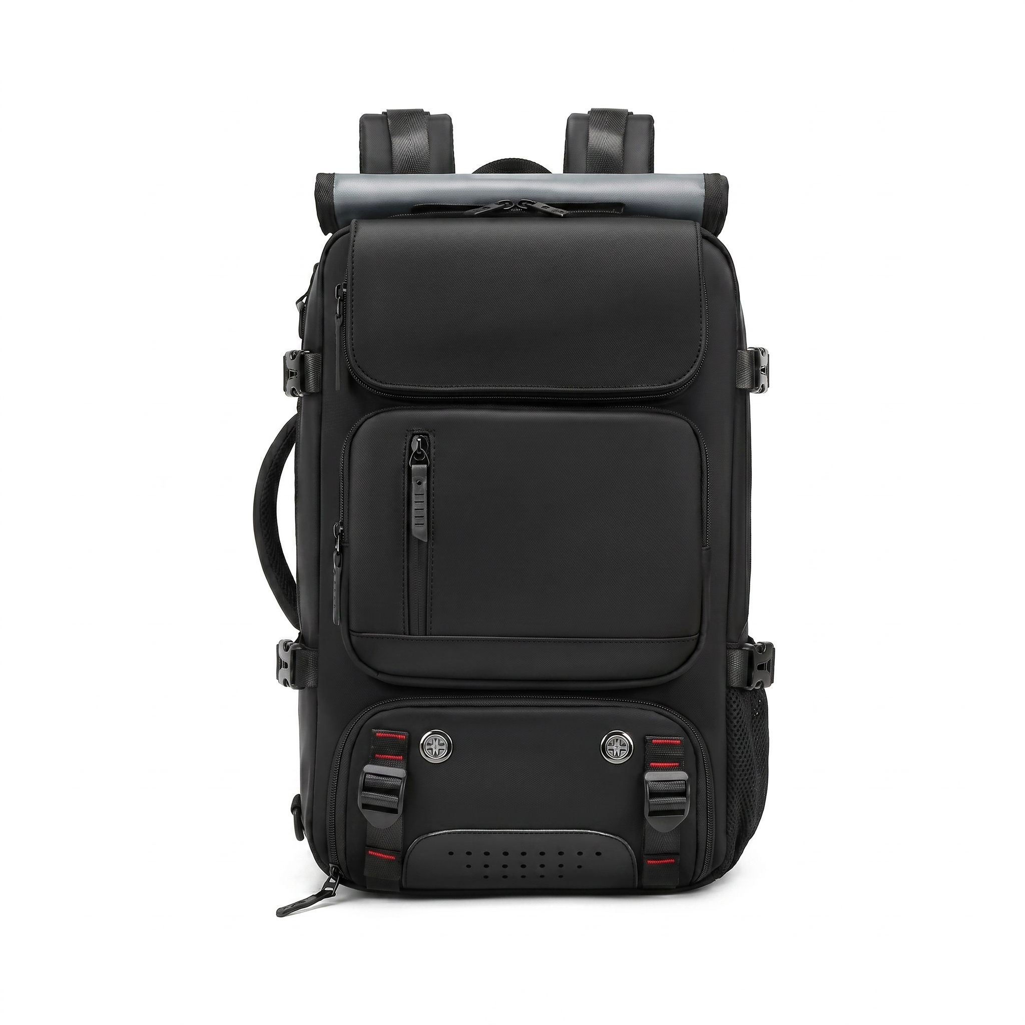 Large Capacity Travel Backpack with USB Port & Multi-Pocket Storage – Black