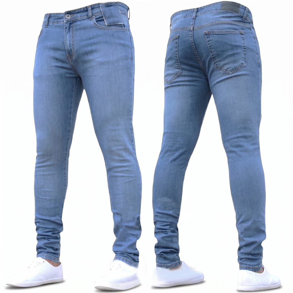 Men’s Light Wash Skinny Stretch Jeans