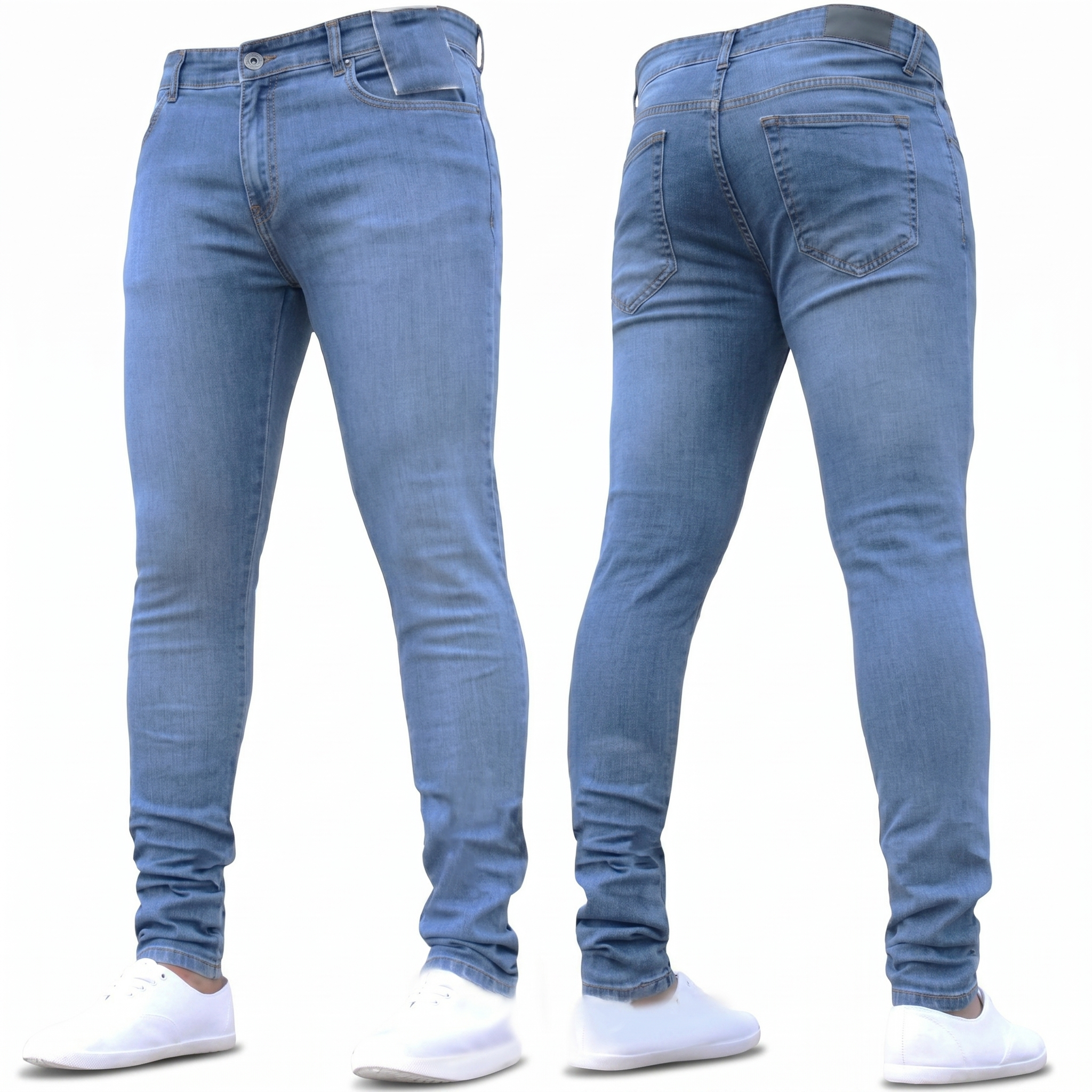 Men’s Light Wash Skinny Stretch Jeans