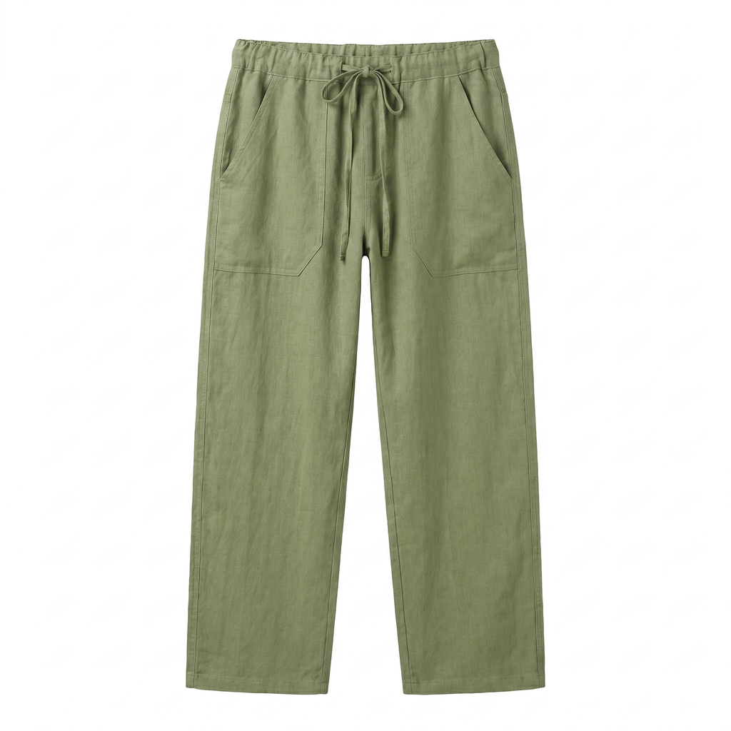 Men’s Relaxed Fit Linen Blend Beach Trousers
