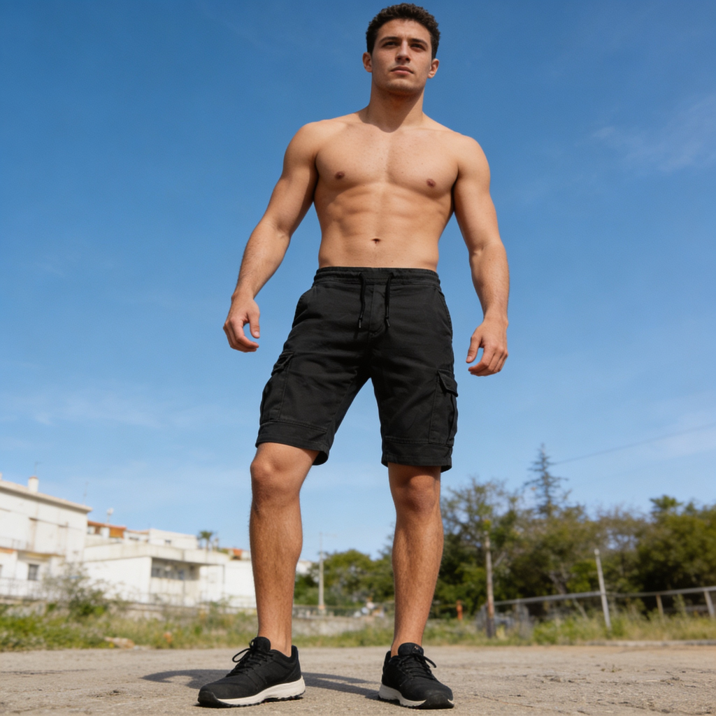 Men’s Cargo Shorts with Multi-Pocket Utility Design