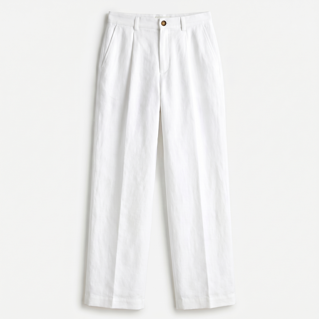 Men’s Linen Blend Pleated Trousers