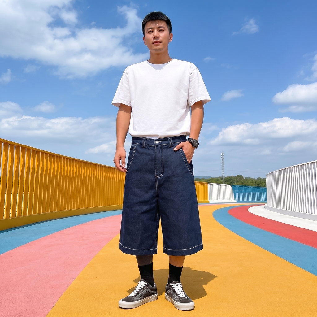 Men’s Oversized Denim Bermuda Shorts