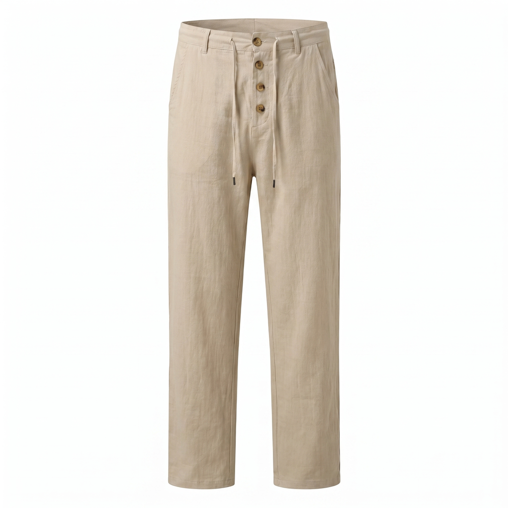 Men’s Cotton Linen Drawstring Trousers