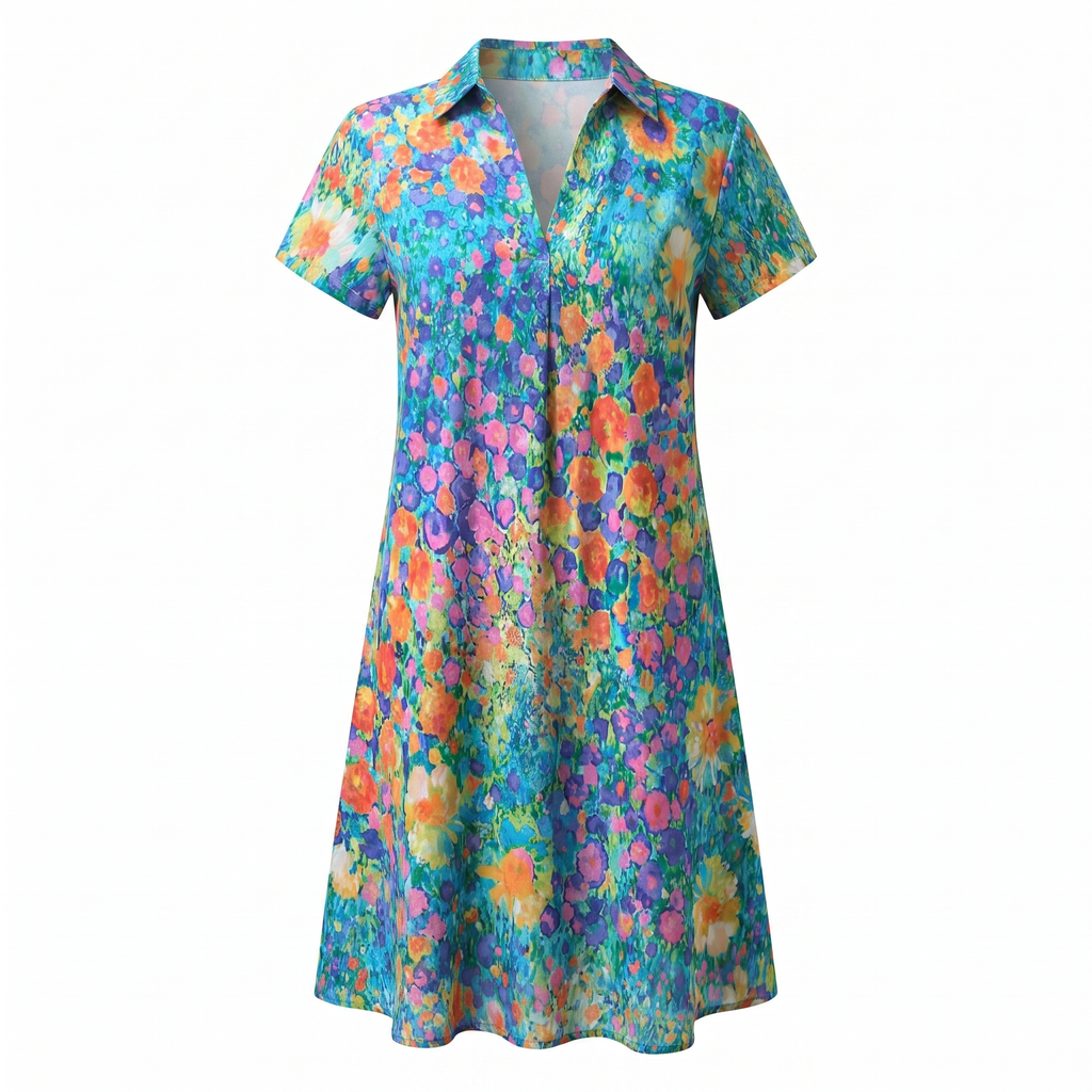 Women’s Bohemian Floral Print Midi Dress
