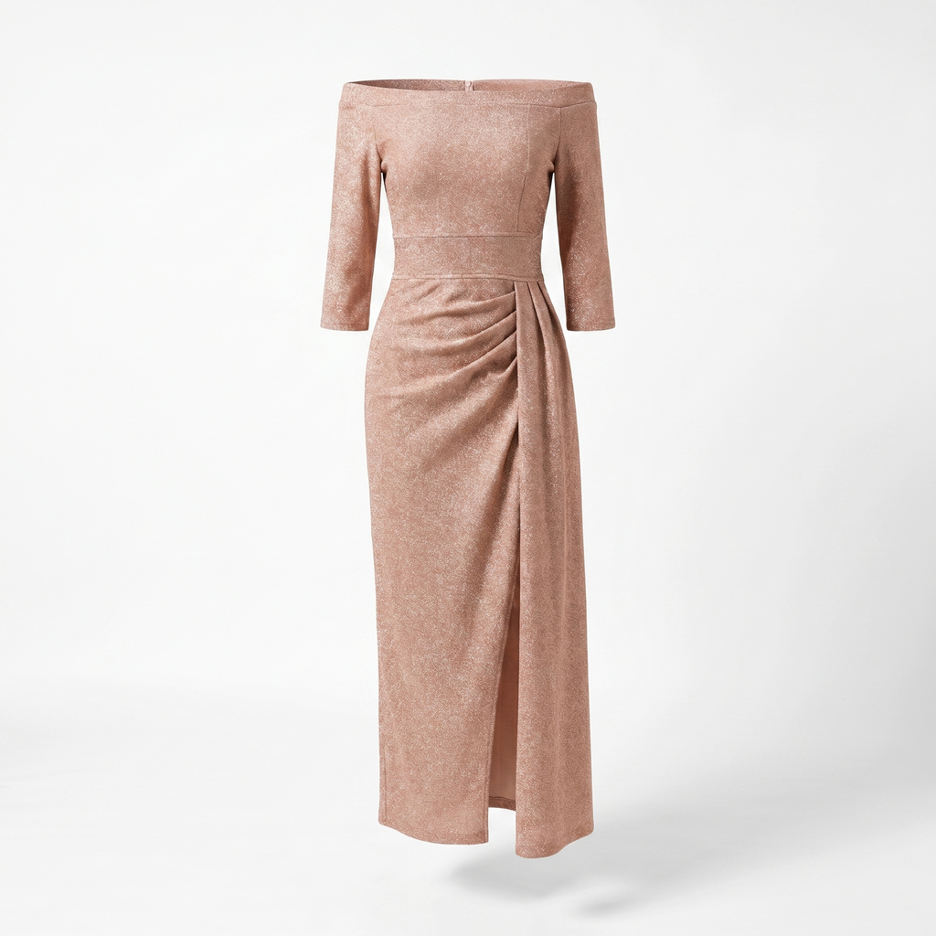 Women's Shimmer Off-Shoulder Evening Dress