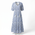 Women's Bohemian V-Neck Printed Maxi Dress