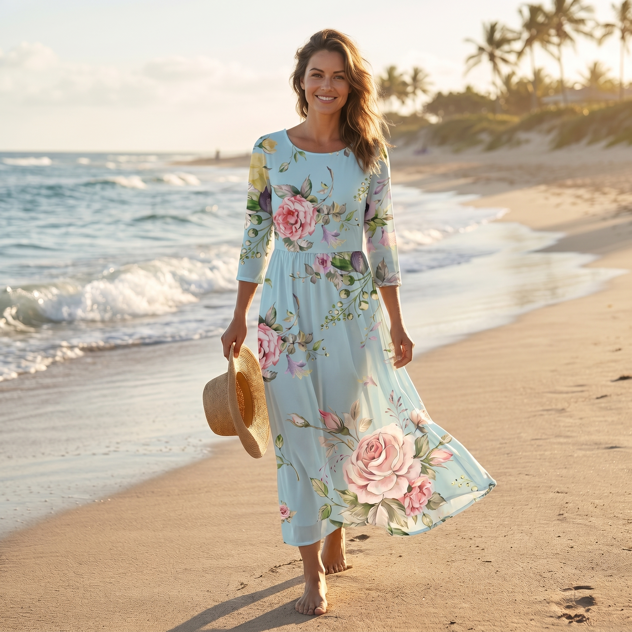 Women's Floral Print Maxi Dress